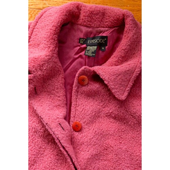 VTG Pink Wool Alpaca Coat - Episode Sz M - Picture 2 of 4